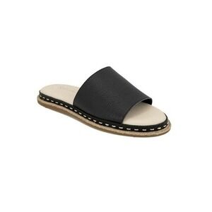 Splendid Calipso Sandal Black Leather Slide Open Toe Wide Strap Flat‎ 8.5